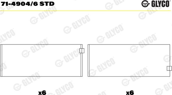 Glyco 71-4904/6 STD - Шатуни підшипник autozip.com.ua