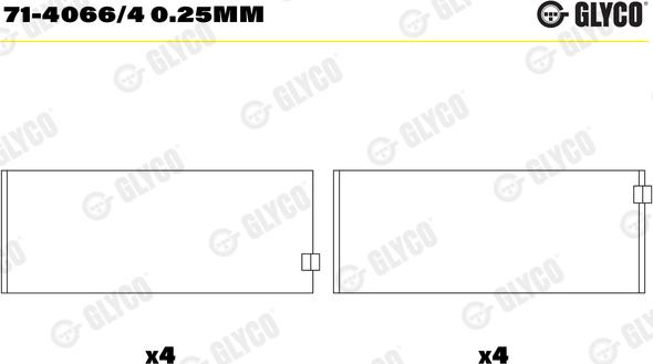 Glyco 71-4066/4 0.25mm - Шатуни підшипник autozip.com.ua