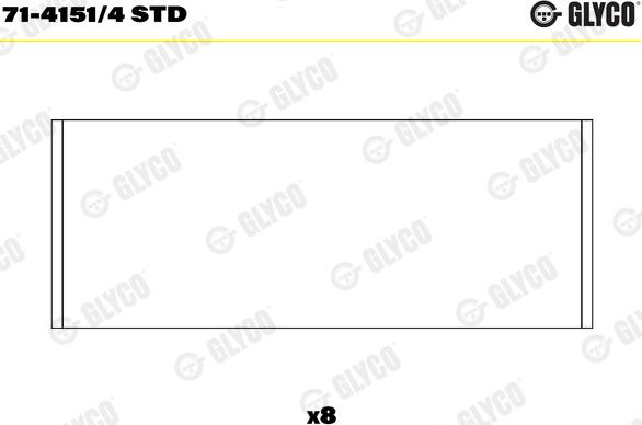 Glyco 71-4151/4 STD - Вкладиші шатунні FORD STD 1.8TD вир-во GLYCO autozip.com.ua