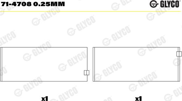 Glyco 71-4708 0.25mm - Шатуни підшипник autozip.com.ua