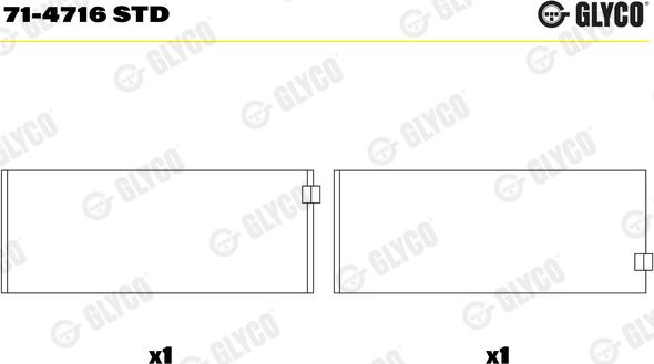 Glyco 71-4716 STD - Шатуни підшипник autozip.com.ua