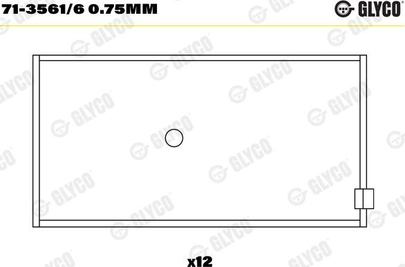 Glyco 71-3561/6 0.75mm - Шатуни підшипник autozip.com.ua