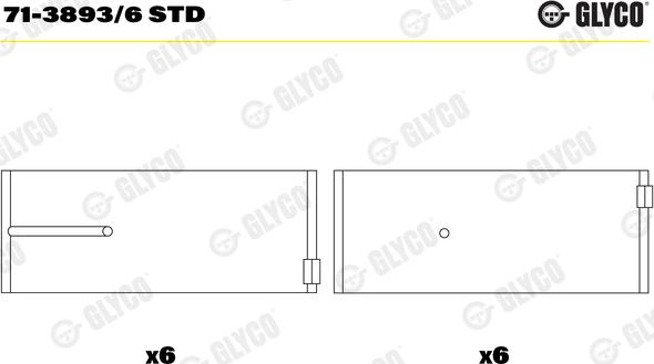 Glyco 71-3893/6 STD - Шатуни підшипник autozip.com.ua