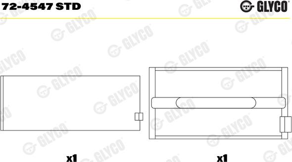 Glyco 72-4547 STD - Підшипник коленвала autozip.com.ua