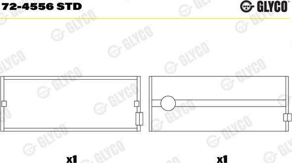 Glyco 72-4556 STD - Підшипник коленвала autozip.com.ua