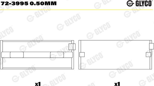 Glyco 72-3995 0.50mm - Підшипник коленвала autozip.com.ua