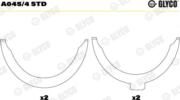 Glyco A045/4 STD - Дистанційна шайба, колінчастий вал autozip.com.ua