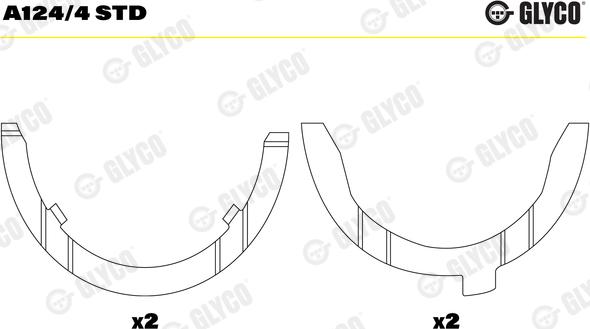 Glyco A124/4 STD - Дистанційна шайба, колінчастий вал autozip.com.ua