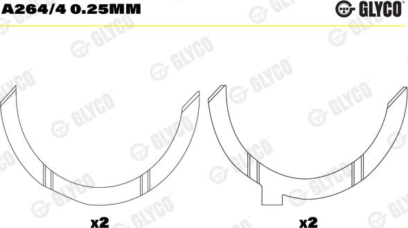 Glyco A264/4 0.25mm - Дистанційна шайба, колінчастий вал autozip.com.ua