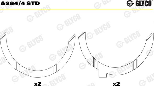 Glyco A264/4 STD - Дистанційна шайба, колінчастий вал autozip.com.ua