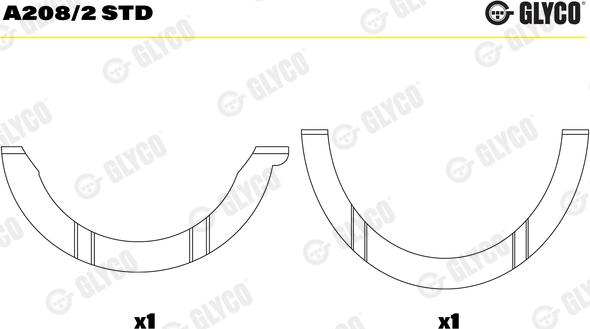 Glyco A208/2 STD - Дистанційна шайба, колінчастий вал autozip.com.ua