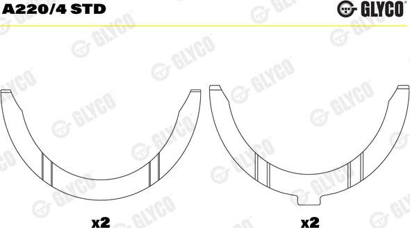 Glyco A220/4 STD - Дистанційна шайба, колінчастий вал autozip.com.ua