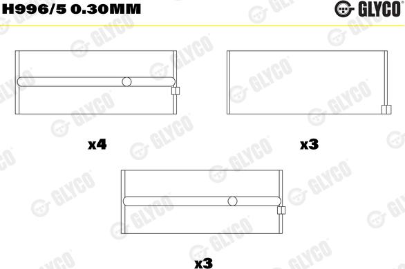 Glyco H996/5 0.30mm - Підшипник коленвала autozip.com.ua