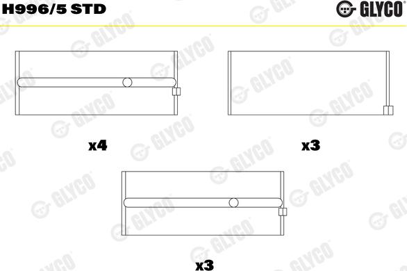 Glyco H996/5 STD - Підшипник коленвала autozip.com.ua