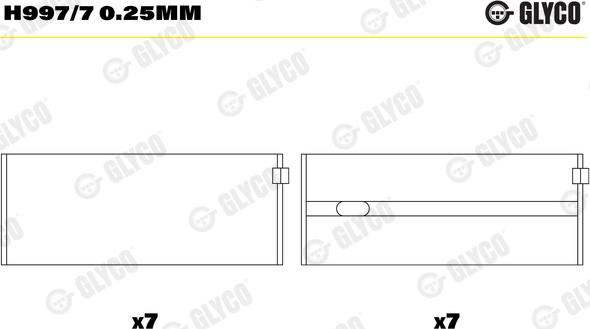 Glyco H997/7 0.25mm - Підшипник коленвала autozip.com.ua