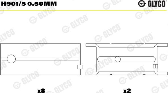 Glyco H901/5 0.50mm - Підшипник коленвала autozip.com.ua