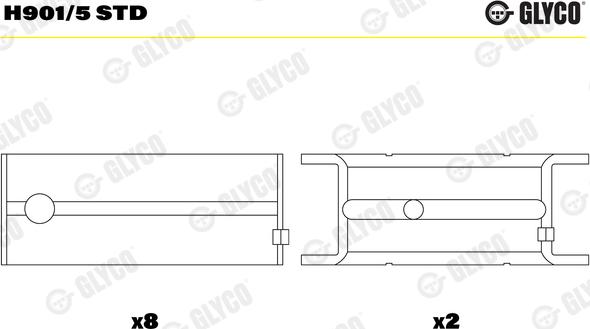 Glyco H901/5 STD - Підшипник коленвала autozip.com.ua