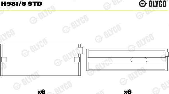 Glyco H981/6 STD - Підшипник коленвала autozip.com.ua