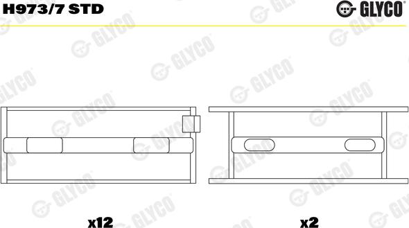 Glyco H973/7 STD - Комплект підшипників колінчастого вала autozip.com.ua