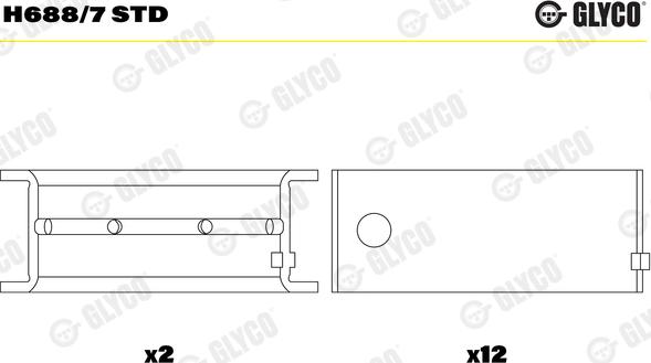 Glyco H688/7 STD - Підшипник коленвала autozip.com.ua