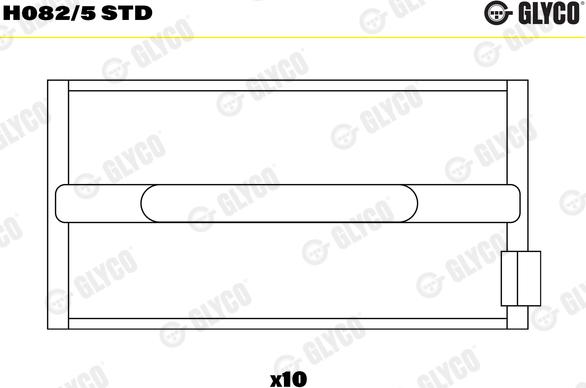 Glyco H082/5 STD - Підшипник коленвала autozip.com.ua