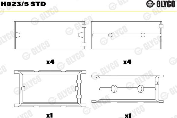 Glyco H023/5 STD - Підшипник коленвала autozip.com.ua