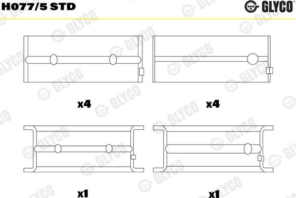 Glyco H077/5 STD - Підшипник коленвала autozip.com.ua