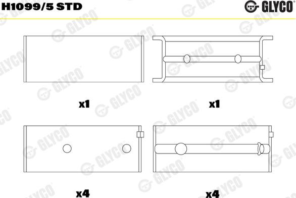 Glyco H1099/5 STD - Підшипник коленвала autozip.com.ua