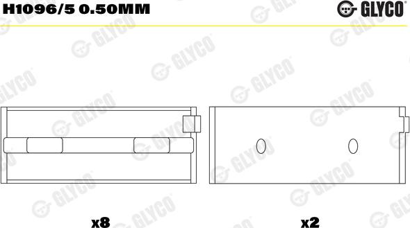 Glyco H1096/5 0.50mm - Підшипник коленвала autozip.com.ua