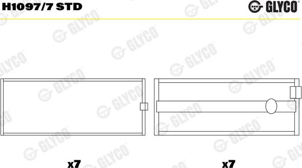 Glyco H1097/7 STD - Підшипник коленвала autozip.com.ua