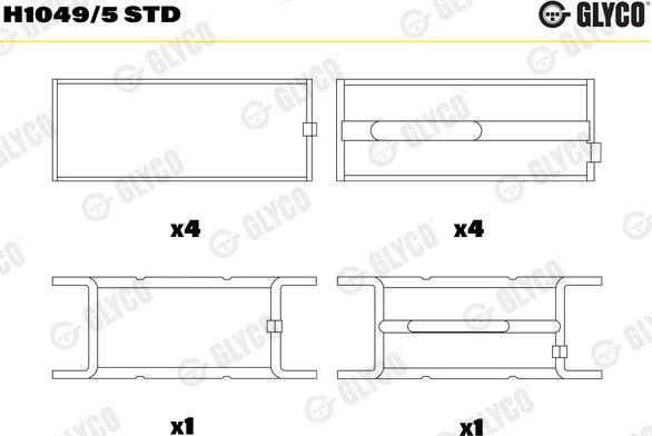 Glyco H1049/5 STD - Підшипник коленвала autozip.com.ua