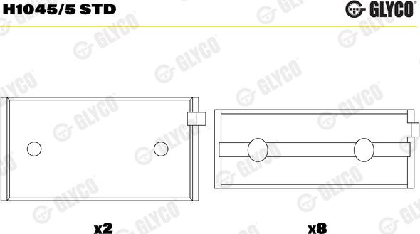 Glyco H1045/5 STD - Підшипник коленвала autozip.com.ua