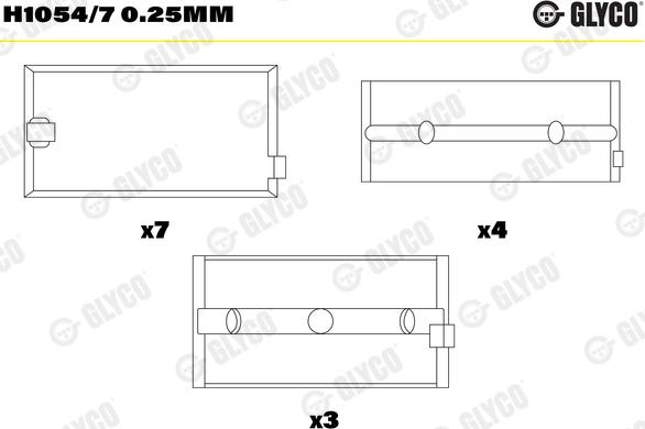 Glyco H1054/7 0.25mm - Підшипник коленвала autozip.com.ua