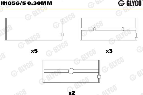 Glyco H1056/5 0.30mm - Підшипник коленвала autozip.com.ua