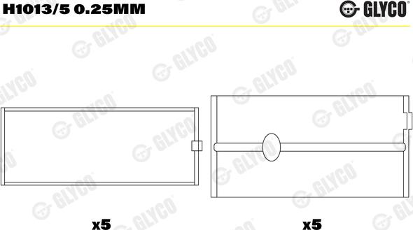 Glyco H1013/5 0.25mm - Підшипник коленвала autozip.com.ua