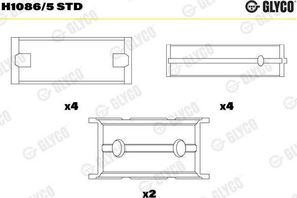 Glyco H1086/5 STD - Підшипник коленвала autozip.com.ua