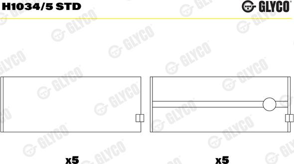 Glyco H1034/5 STD - Підшипник коленвала autozip.com.ua