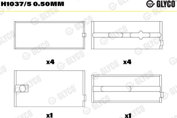 Glyco H1037/5 0.50mm - Підшипник коленвала autozip.com.ua