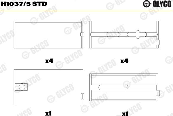 Glyco H1037/5 STD - Підшипник коленвала autozip.com.ua