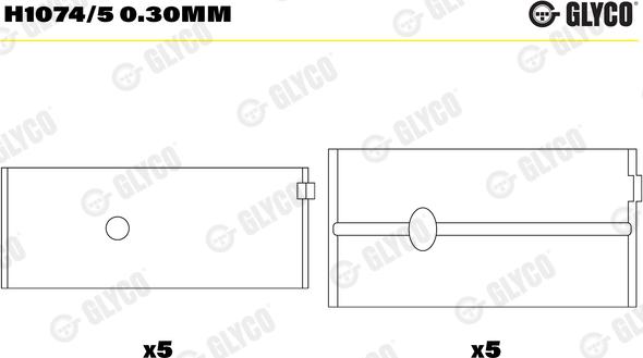 Glyco H1074/5 0.30mm - Підшипник коленвала autozip.com.ua