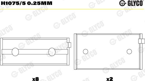 Glyco H1075/5 0.25mm - Підшипник коленвала autozip.com.ua