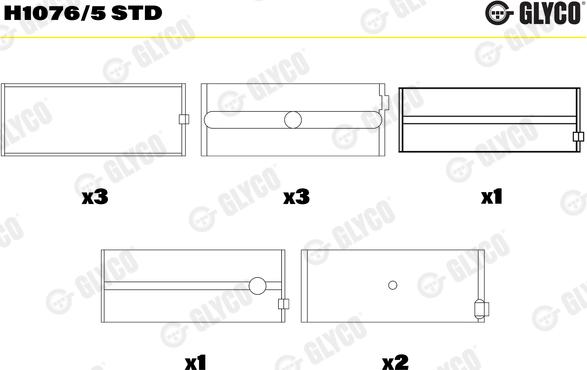 Glyco H1076/5 STD - Підшипник коленвала autozip.com.ua