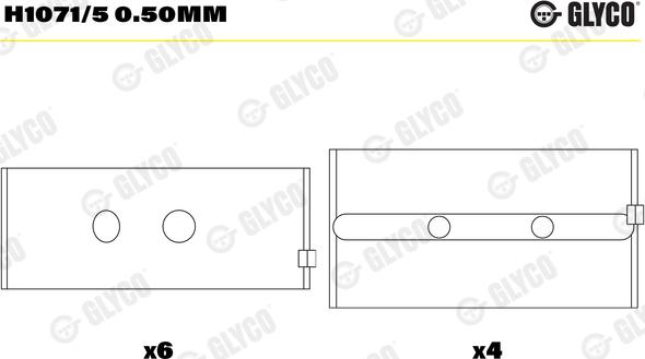 Glyco H1071/5 0.50mm - Підшипник коленвала autozip.com.ua