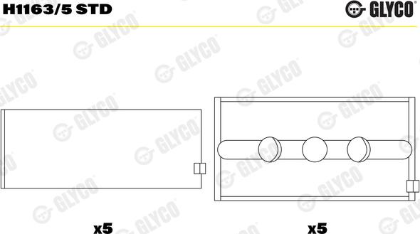 Glyco H1163/5 STD - Підшипник коленвала autozip.com.ua