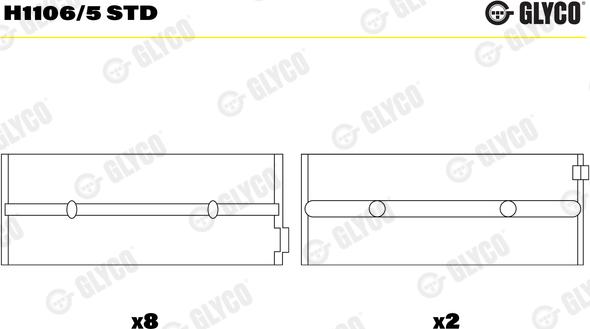 Glyco H1106/5 STD - Підшипник коленвала autozip.com.ua