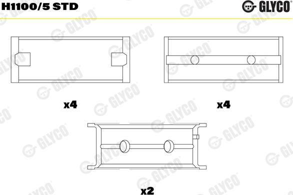 Glyco H1100/5 STD - Підшипник коленвала autozip.com.ua