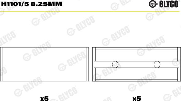 Glyco H1101/5 0.25mm - Підшипник коленвала autozip.com.ua