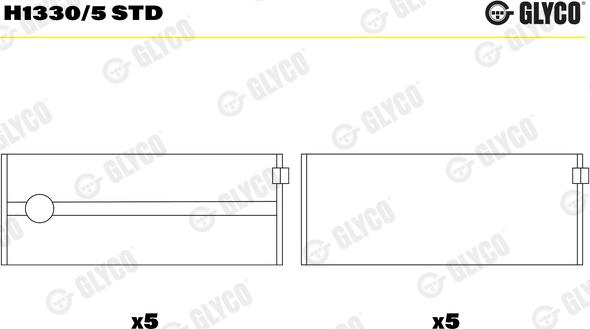 Glyco H1330/5 STD - Підшипник коленвала autozip.com.ua