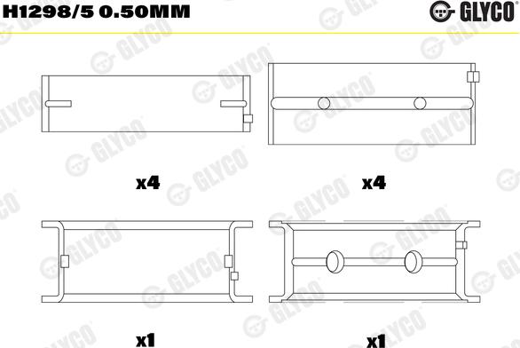 Glyco H1298/5 0.50MM - Підшипник коленвала autozip.com.ua