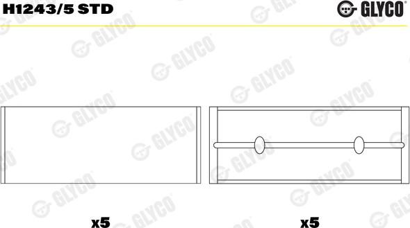 Glyco H1243/5 STD - Підшипник коленвала autozip.com.ua